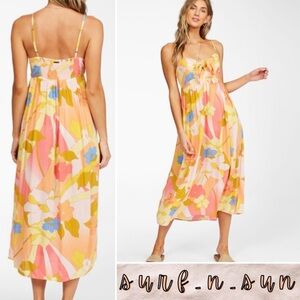 Billabong Twist It Tropical Floral Midi Dress